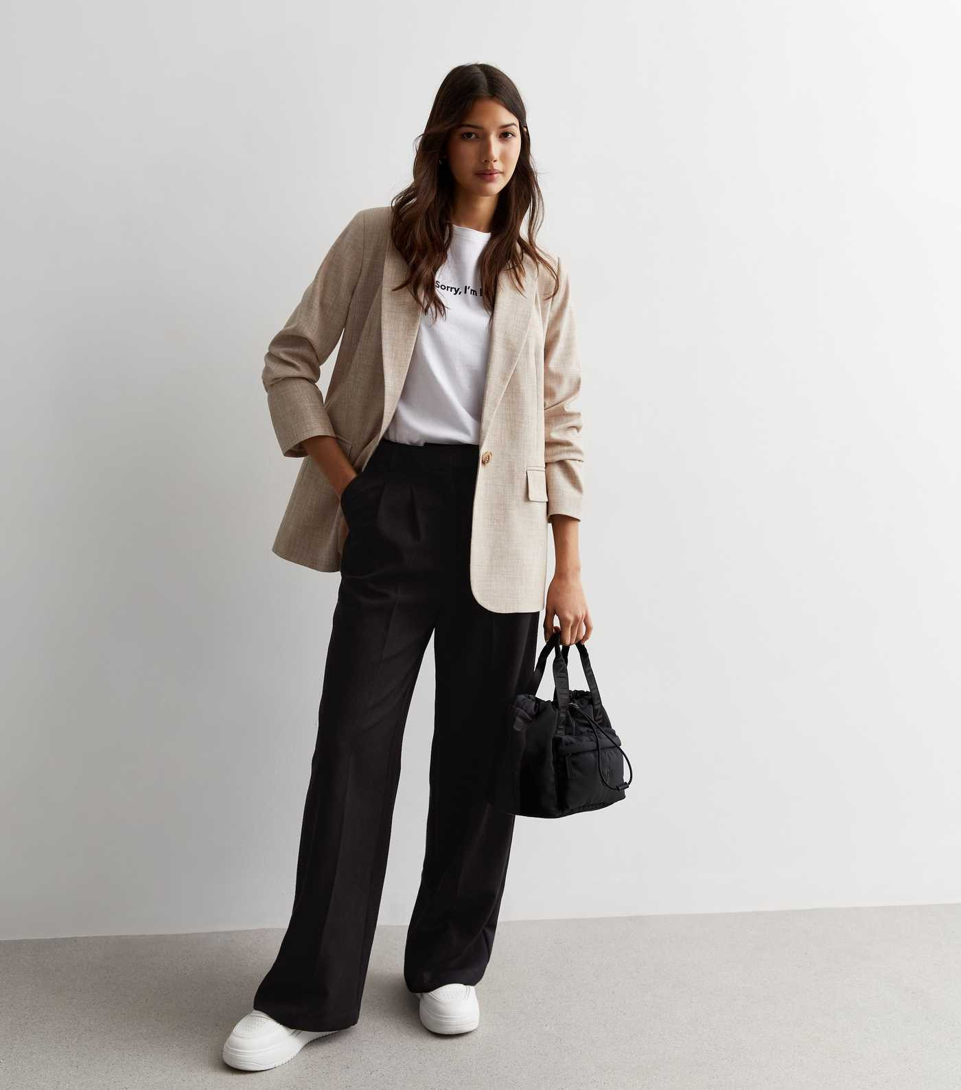 Stone Textured Relaxed Fit Blazer | New Look | New Look (UK)