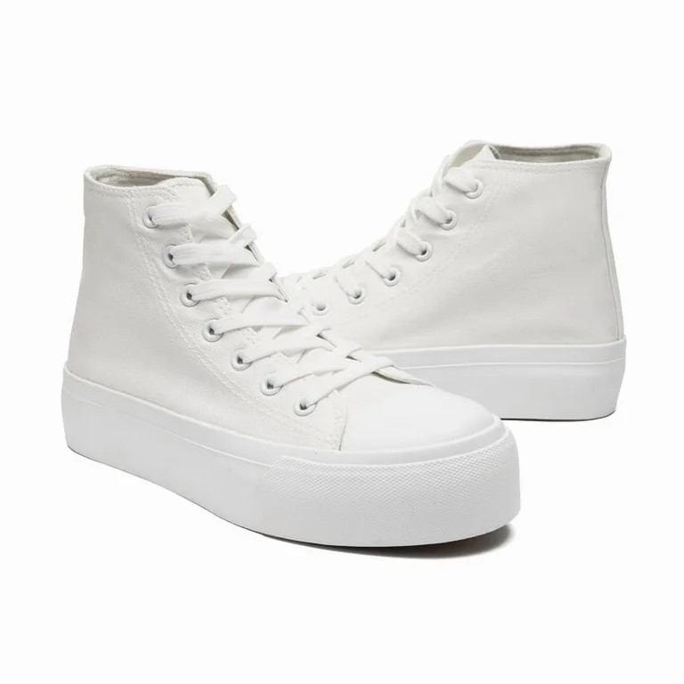 Womens Mens High Top Canvas Sneakers Lace Up Platform Casual Shoes Classic Comfortable Fashion Sn... | Walmart (US)