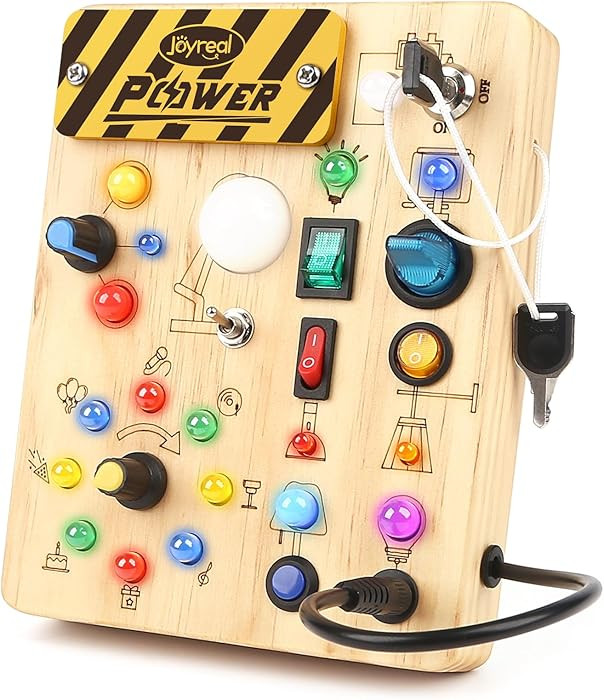 Joyreal Montessori Busy Board 2 Year Old, Wooden Fidget Sensory Toy for Toddlers, Activity Board ... | Amazon (UK)