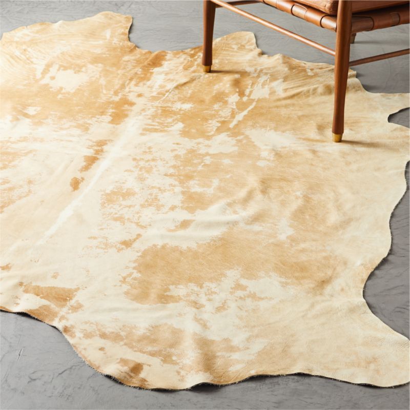 Light Natural Vintage Cowhide Rug 5'x7' + Reviews | CB2 | CB2