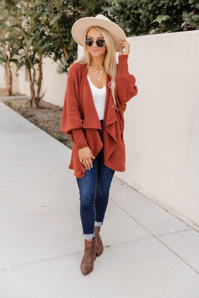 Make It Up Cinnamon Cardigan | The Pink Lily Boutique