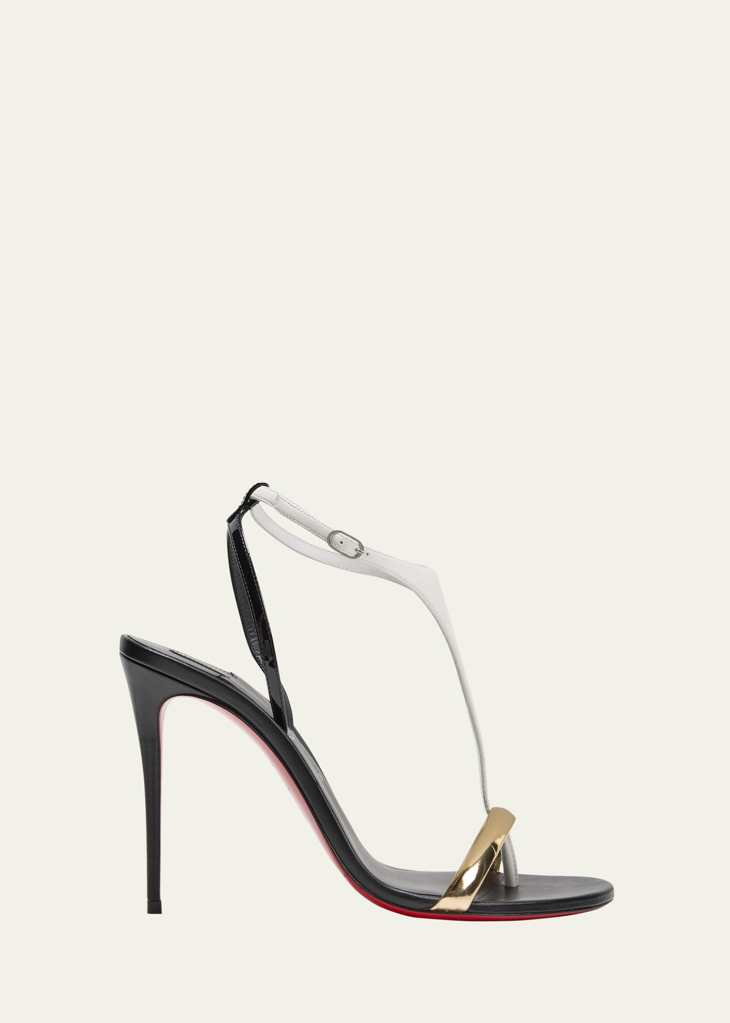 Christian Louboutin Athina Colorblock T-Strap Red Sole Sandals | Bergdorf Goodman