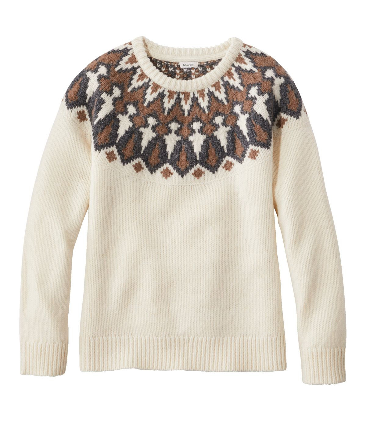 Women's Bean's Classic Ragg Wool Sweater, Crewneck Fair Isle | Sweaters at L.L.Bean | L.L. Bean