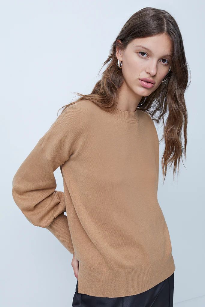 Babysoft Balloon Sleeve Crewneck Sweater | French Connection (US)