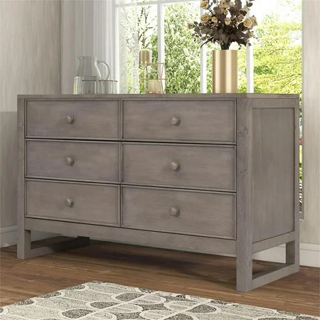 Morden Rustic Wooden Dresser Farmhouse Dresser with 6 Drawers 6 Drawers Storage Cabinet Retro Organi | Walmart (US)