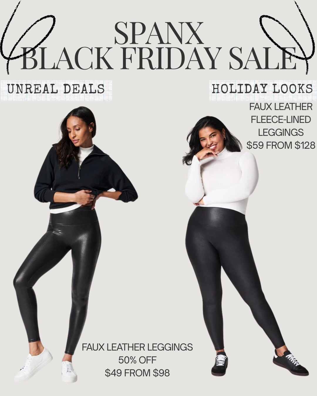 Spanx faux leather leggings 

#LTKSaleAlert #LTKCyberWeek #LTKFindsUnder100