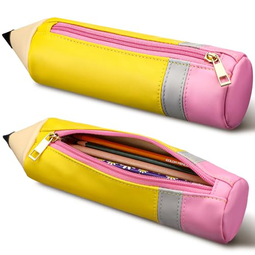 Kisston Teacher Appreciation Gift Pencil Shaped Case, Leather Pencil Pouch, Cute 3D Dimensional P... | Amazon (US)
