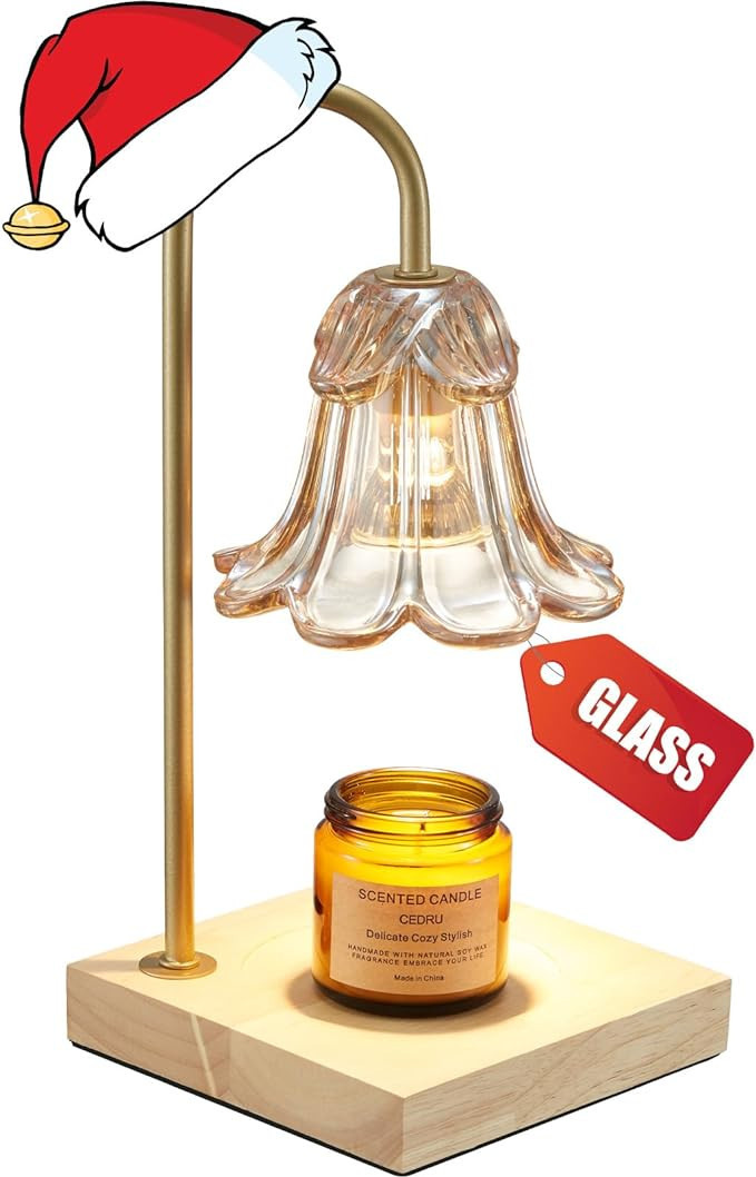 keymit Candle Warmer Lamp for Jar Candles, Glass Gold Modern Electric Dimmable Wax Melter Lamps, ... | Amazon (US)