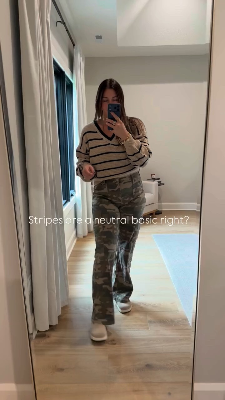 Stripes are a neutral basic right?! 🤞🏼 because I love this outfit together 💕 comment SHOP for links!