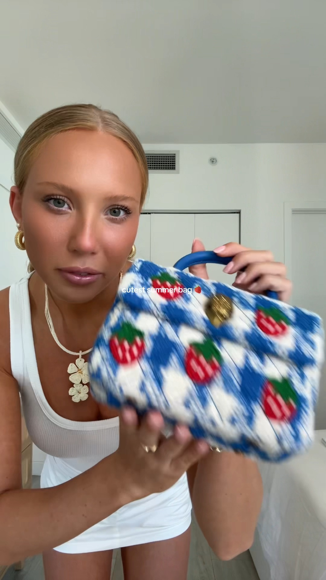 the cutest summer strawberry bag