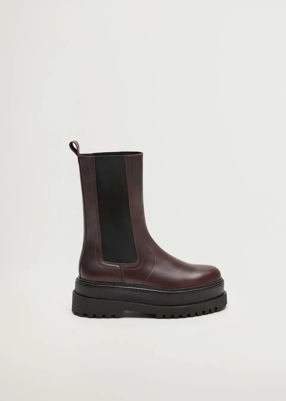 Leather high-leg boots | MANGO (UK)