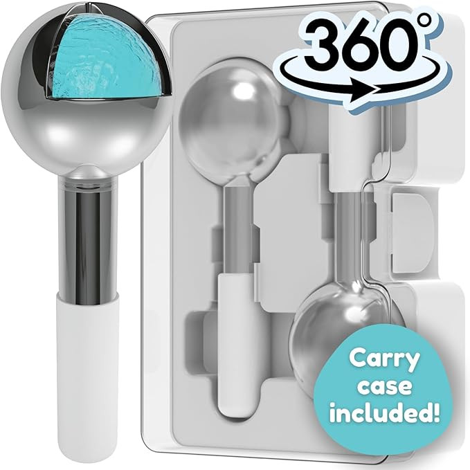 Ice Globes for Facials - 360 Rotating Unbreakable Steel Ice Globes with Carry Case - Professional... | Amazon (US)