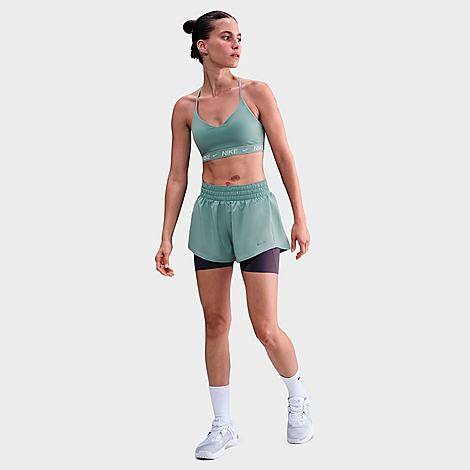 Nike Women's One Dri-FIT Mid-Rise 3" Brief-Lined Shorts in Cannon/Reflective Silver Size: XL | Finish Line (US)