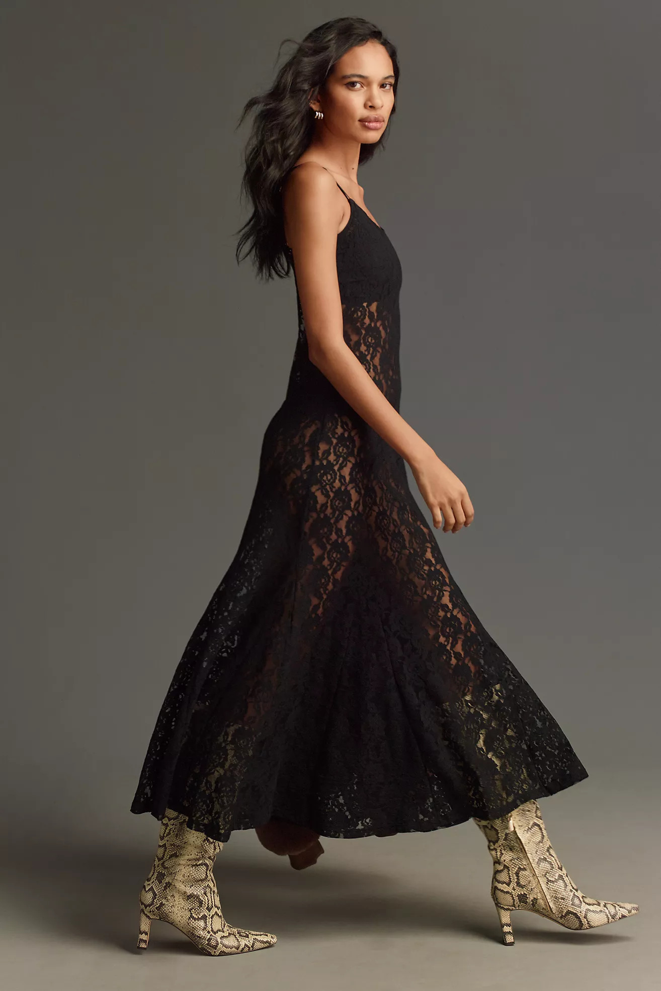 By Anthropologie Lace Godet Maxi Slip Dress | Anthropologie (US)