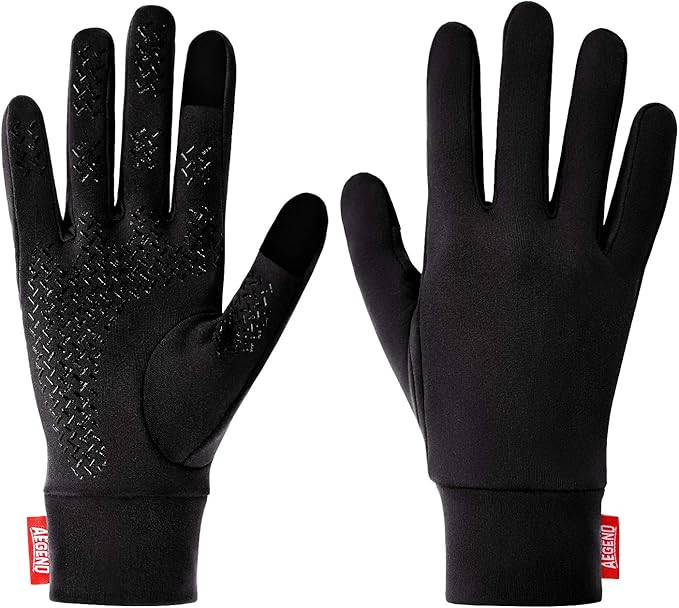 Aegend Lightweight Running Gloves Warm Gloves Mittens Liners Women Men Touch Screen Gloves Cyclin... | Amazon (US)