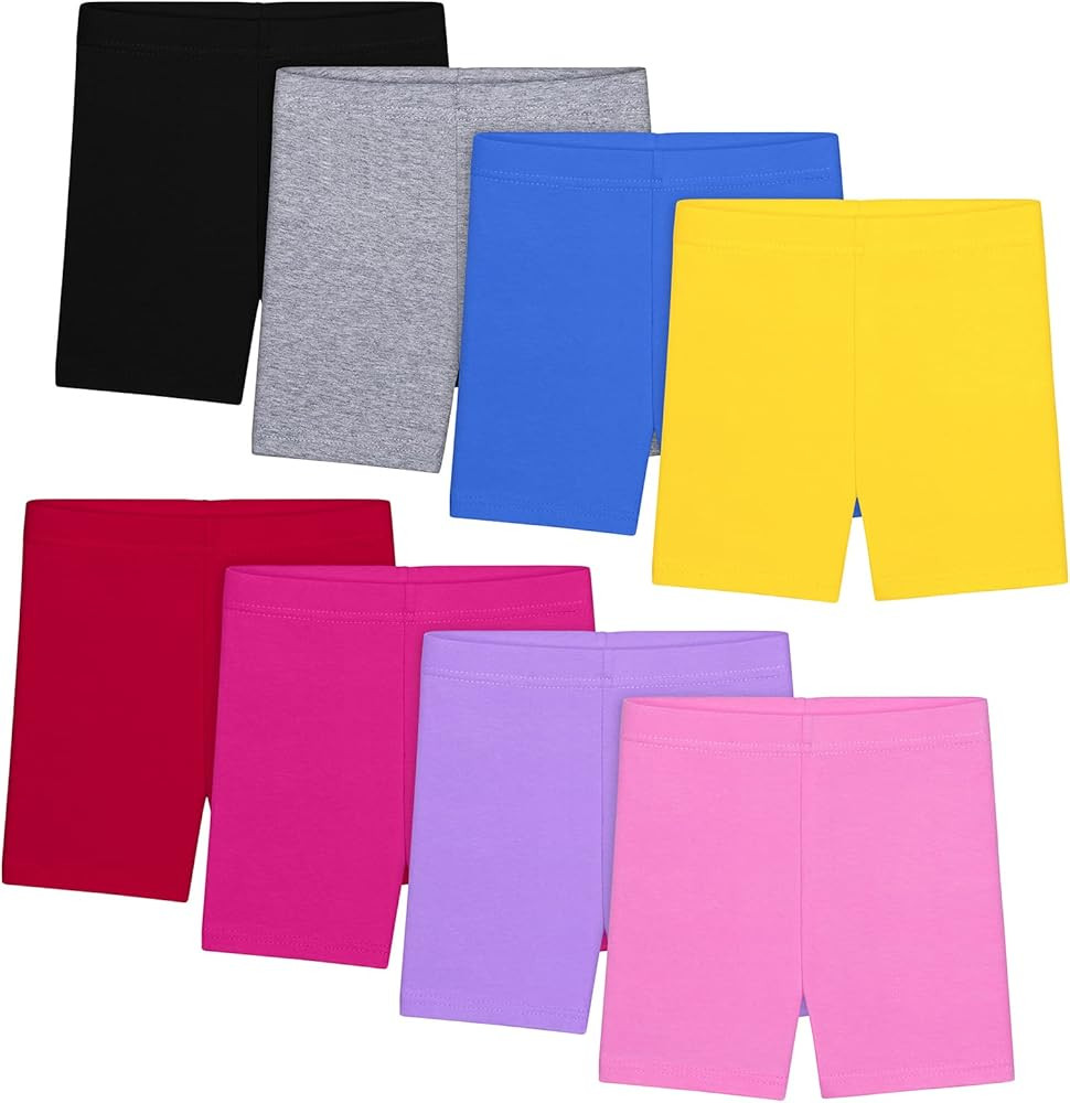 Resinta 8 Packs Cotton Toddler Girl Bike Shorts Toddler Biker Cartwheel Shorts Breathable Under D... | Amazon (US)