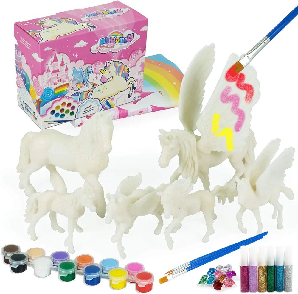 DIY Painting Unicorn Kit Arts and Crafts Set for Kids or Girls Decorate and Drawing 3D Toys for C... | Amazon (US)
