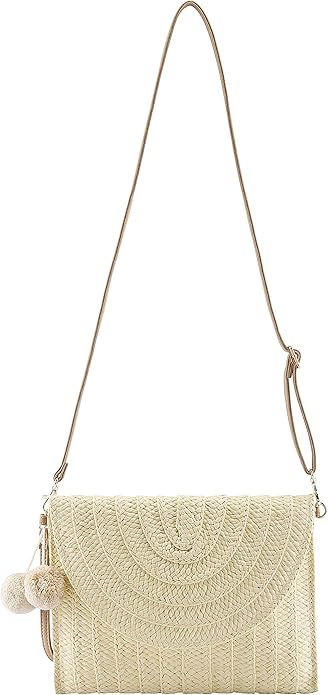 CHIC DIARY Womens Straw Clutch Bag Straw Handbag Bohemian Summer Beach Woven Envelope Purse Wrist... | Amazon (US)