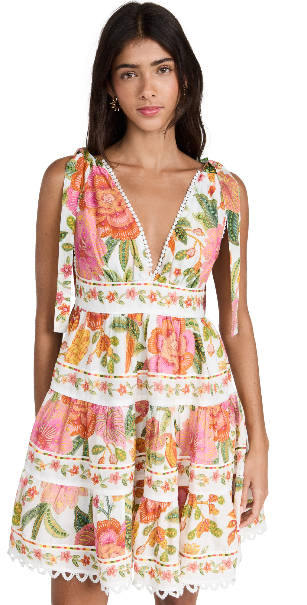 FARM Rio Macaw Bloom Off-White Mini Dress | Shopbop