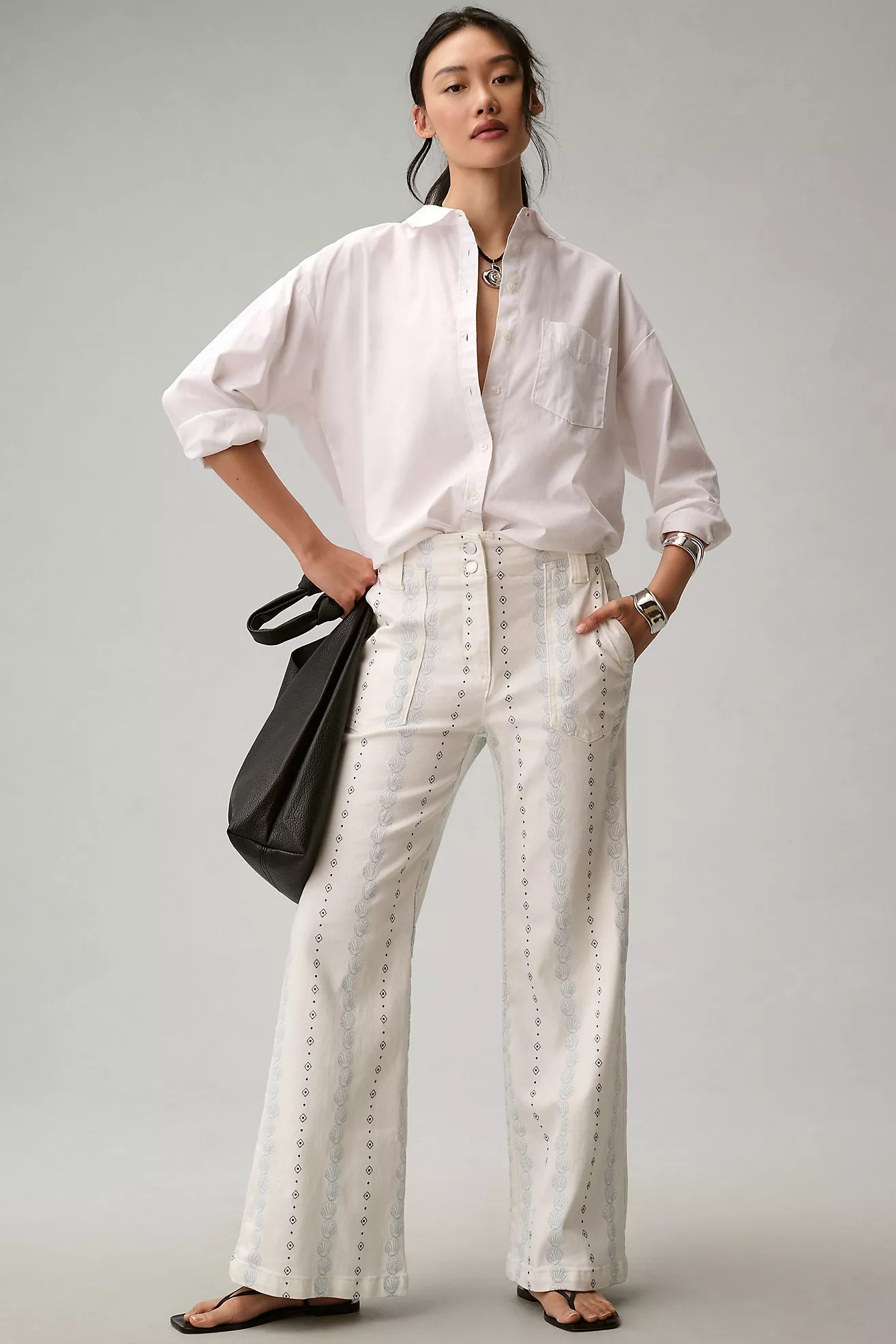 The Naomi High-Rise Flare Jeans by Maeve: Patterned Stripe Edition | Anthropologie (US)
