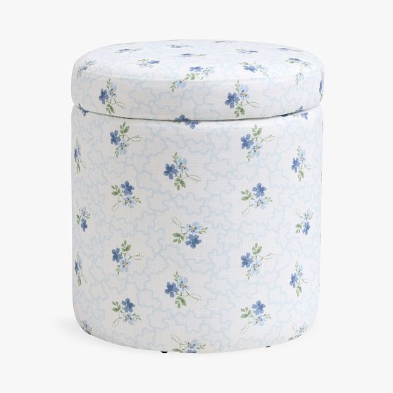 Hill House Home Round Storage Ottoman | Pottery Barn Teen