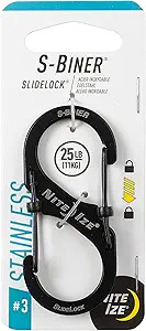 Nite Ize LSB3-01-R6 S-Biner SlideLock Dual Locking Carabiner, Size #3, Stainless | Amazon (US)