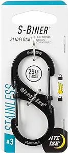 Nite Ize LSB3-01-R6 S-Biner SlideLock Dual Locking Carabiner, Size #3, Stainless | Amazon (US)
