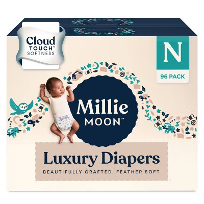 Millie Moon Luxury Disposable Diapers  - Newborn - 96ct | Target