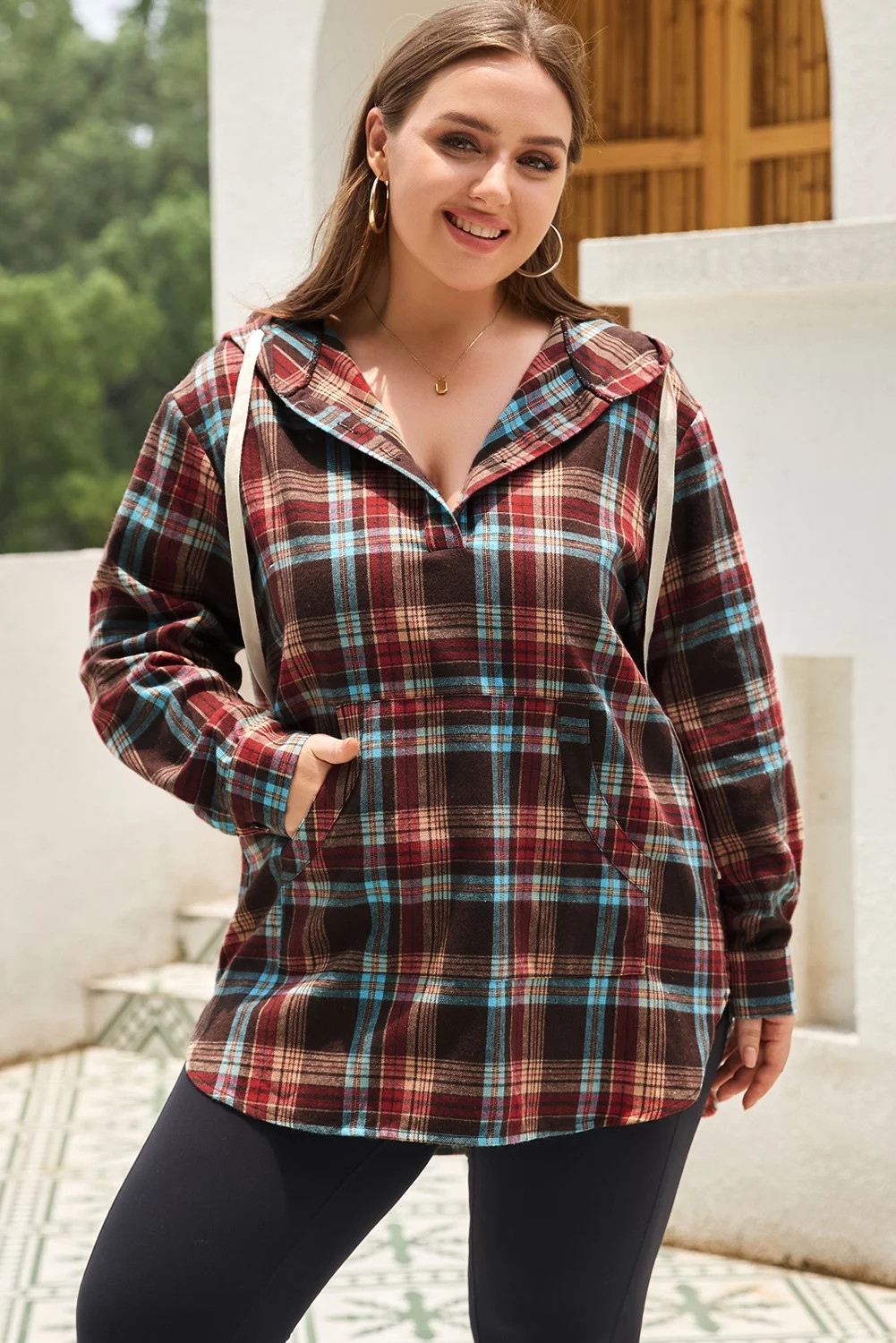 Redhotype Chic Plus Size Plaid Hoodie - Cozy Winter Must-Have | Walmart (US)