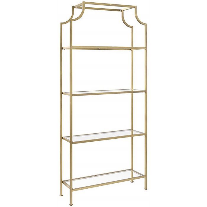 Metal Glass Bookcase in Antique Gold - Pemberly Row | Target