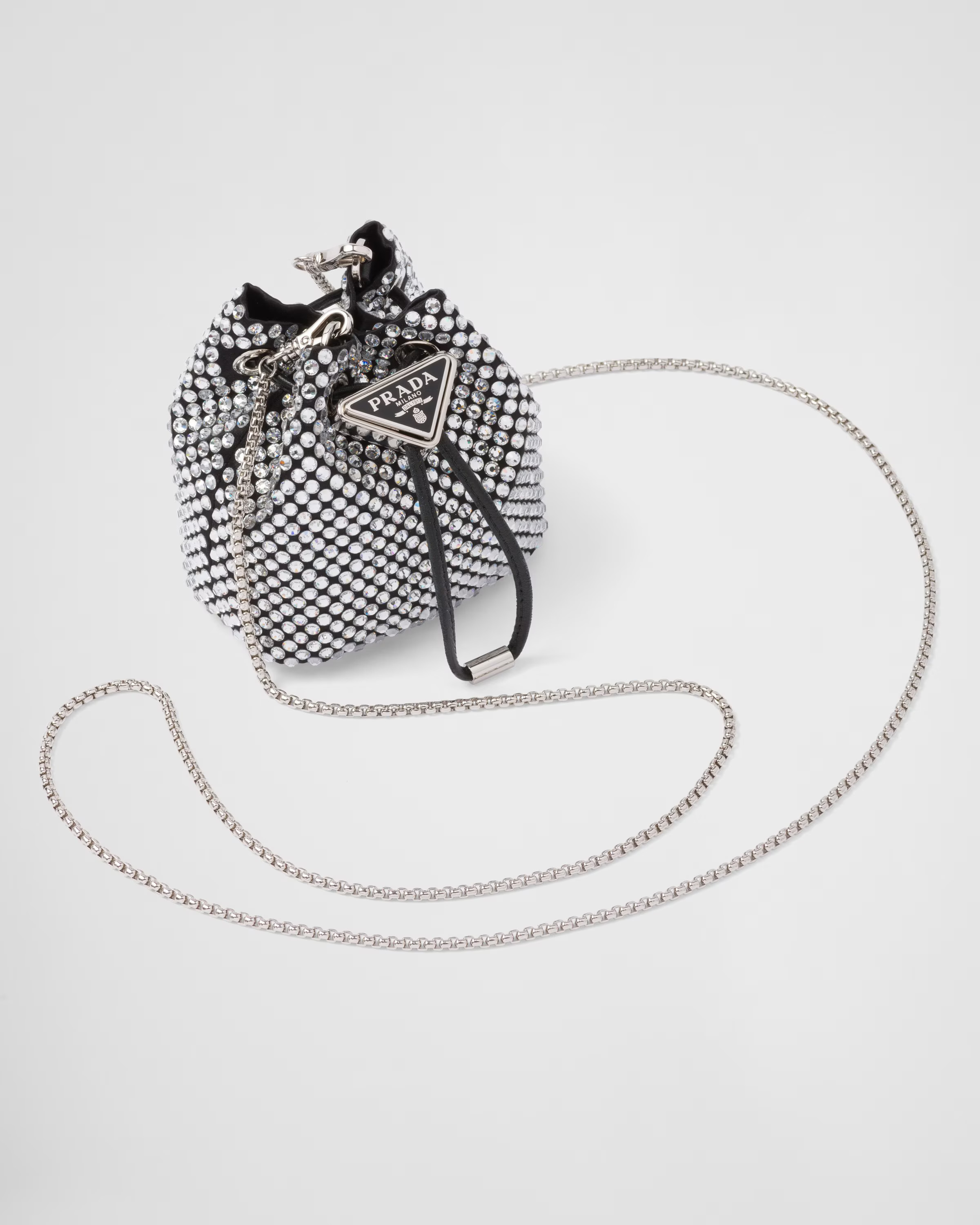 Embellished satin mini-pouch | Prada Spa US