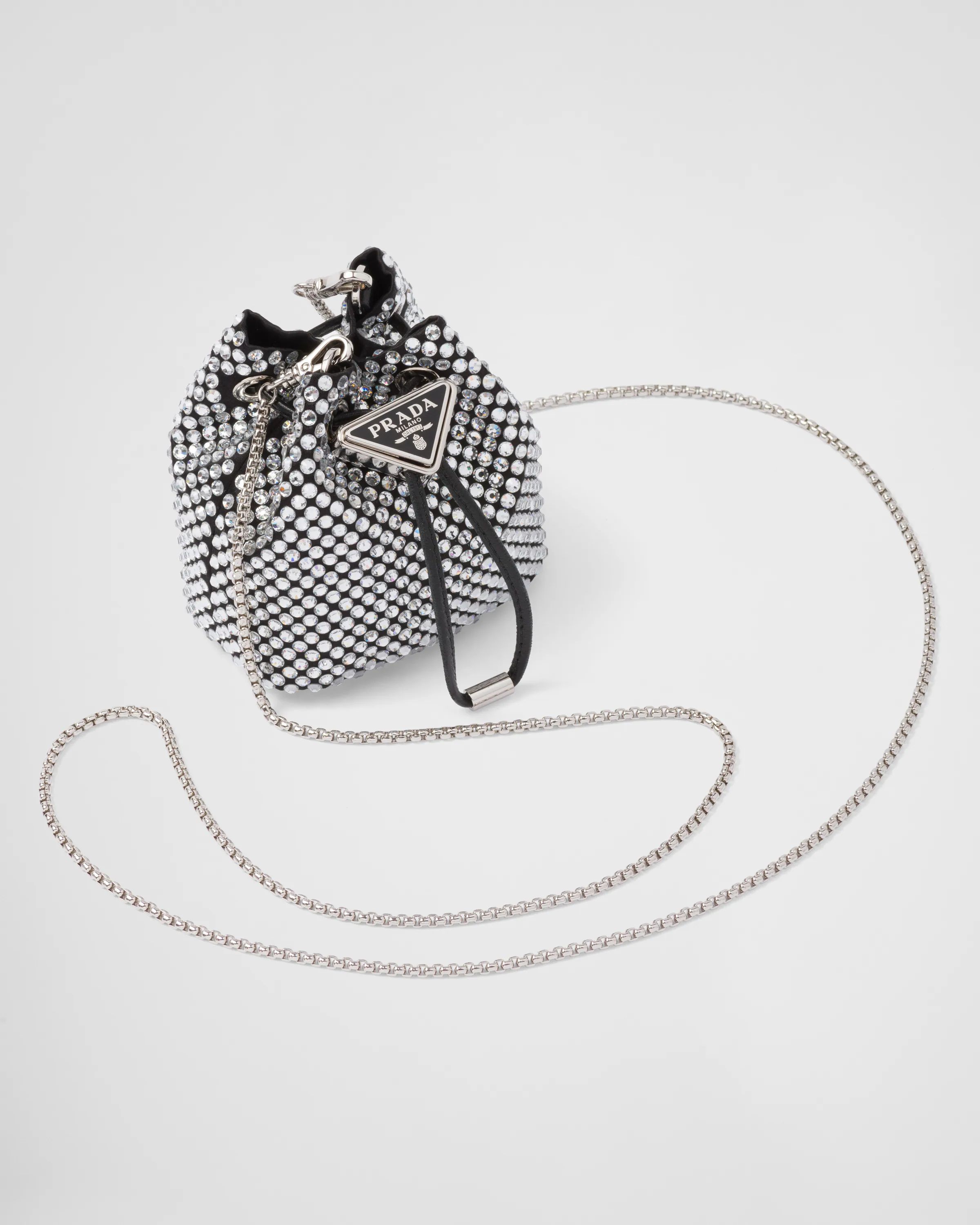 Embellished satin mini-pouch | Prada Spa US