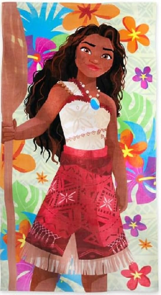 DISNEY STORE Official Moana Kids Bath Towel, Soft & Absorbent Beach Towels, 100% Cotton Pool Towe... | Amazon (US)