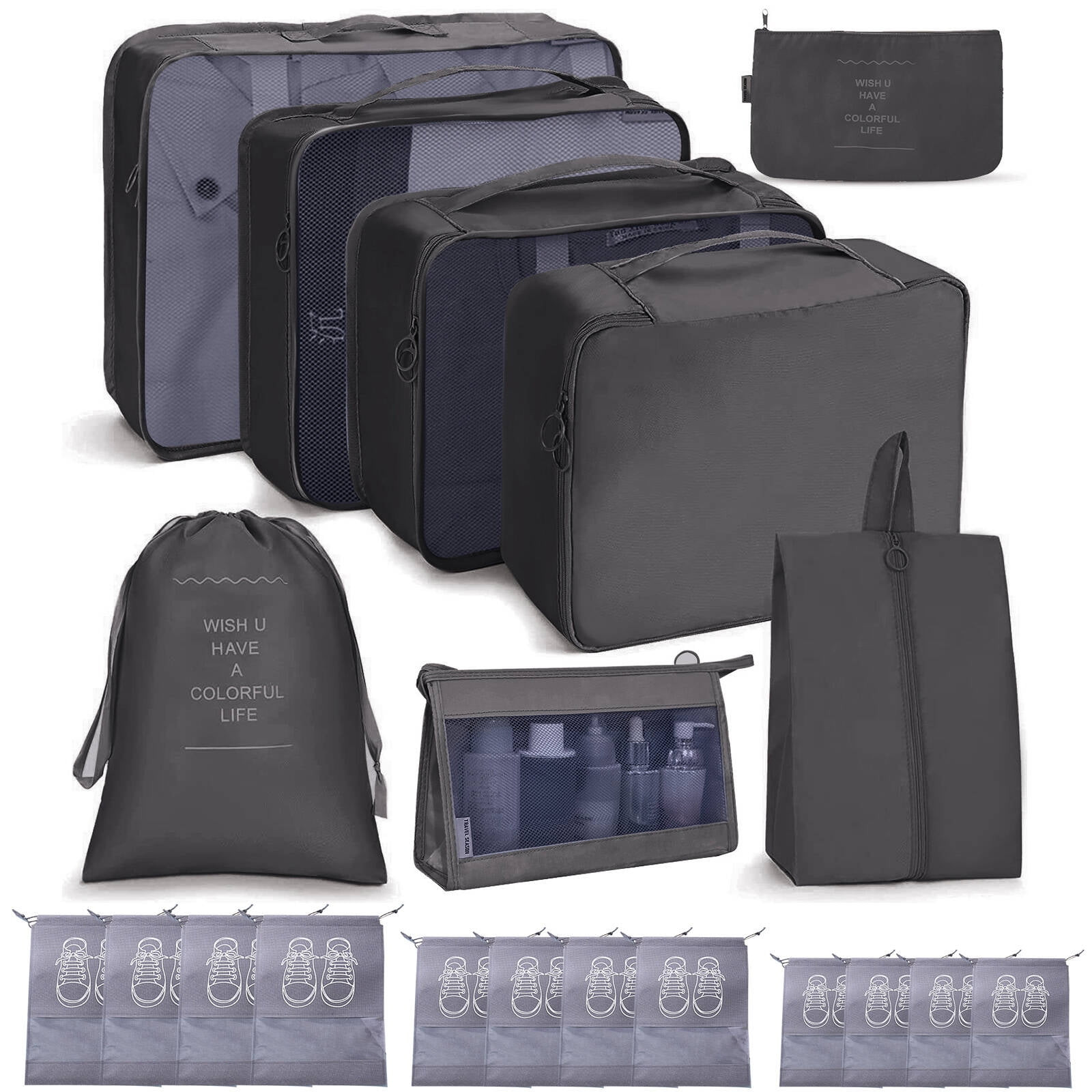 20 Pack Packing Cubes for Suitcases, Travel Essentials for Carry on,Travel Bags for Women and Men... | Walmart (US)