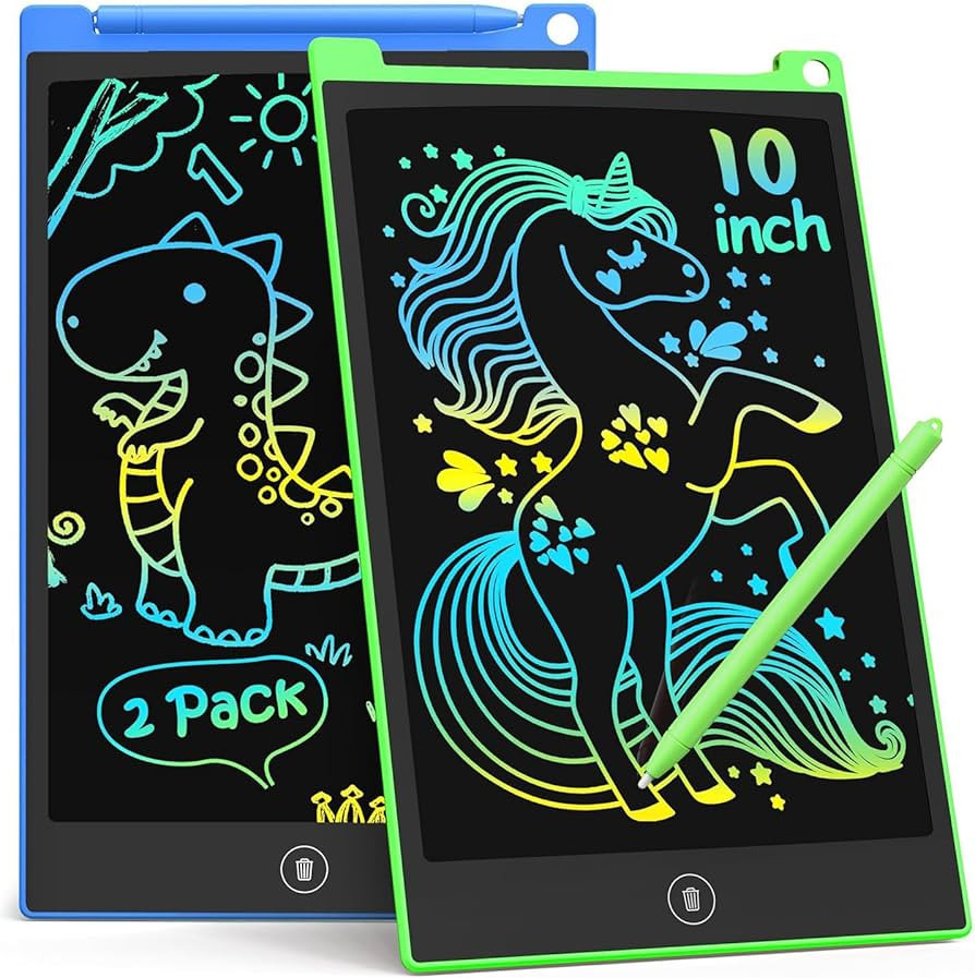 TECJOE 10 Inch 2 Pack LCD Writing Tablet, Colorful Doodle Board Drawing Tablet for Kids, Kids Tra... | Amazon (US)
