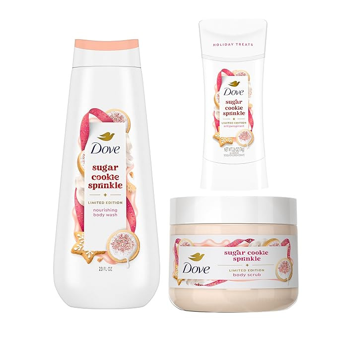 Dove Limited Edition Holiday Treats Mixed 3 Count Sugar Cookie Sprinkle Value Pack for Hydrated &... | Amazon (US)