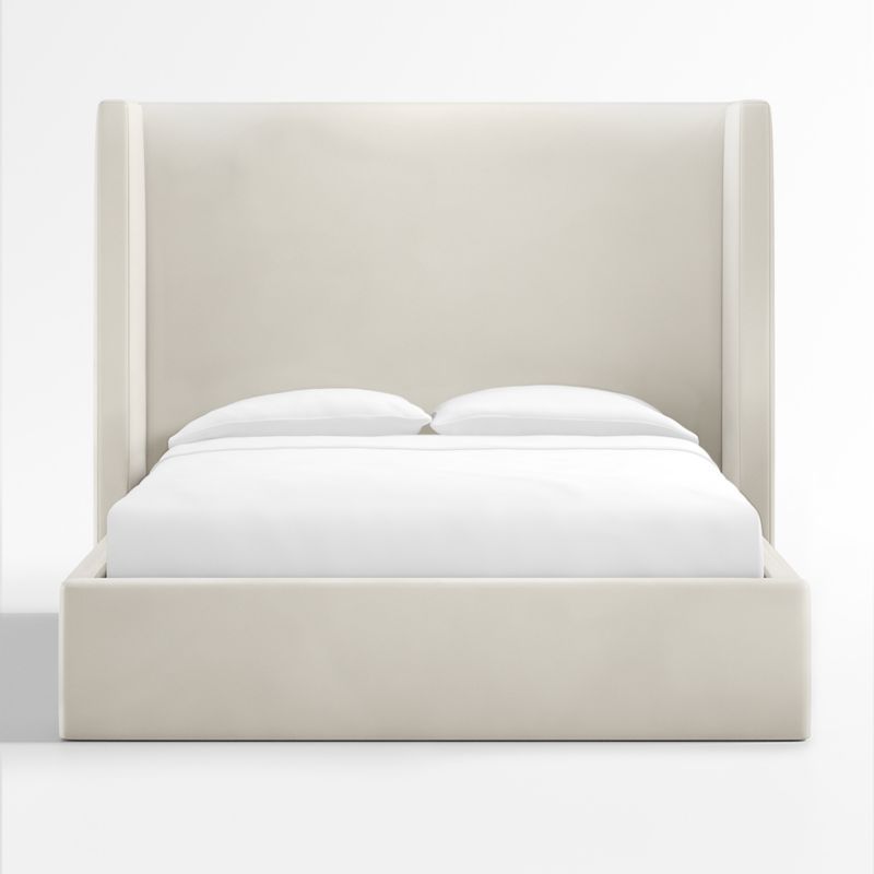 Arden Upholstered Beige Bed with 60" Headboard | Crate & Barrel | Crate & Barrel