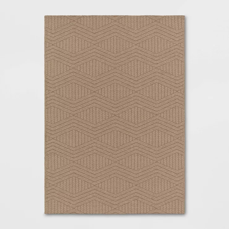 Braided Diamonds Outdoor Rug Tan - Threshold™ | Target