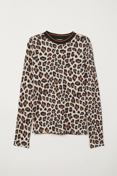 H & M - Ribbed Cotton Top - Beige | H&M (US + CA)