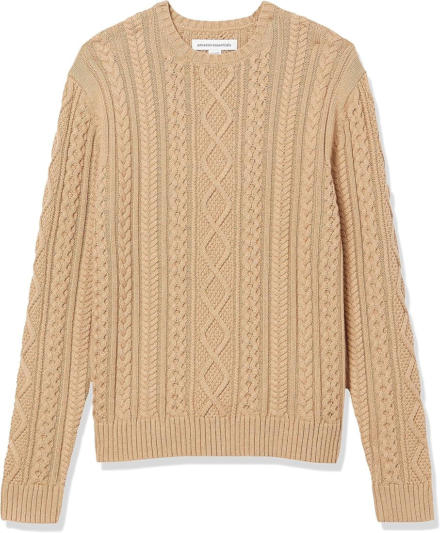 Amazon Essentials Mens Long-Sleeve 100% Cotton Fisherman Cable Crewneck Sweater | Amazon (CA)