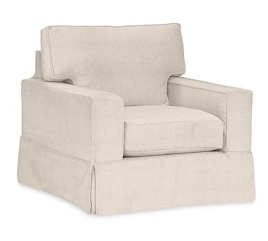 PB Comfort Square Arm Armchair Slipcover, Box Edge, Performance everydaylinen(TM) Oatmeal | Pottery Barn (US)