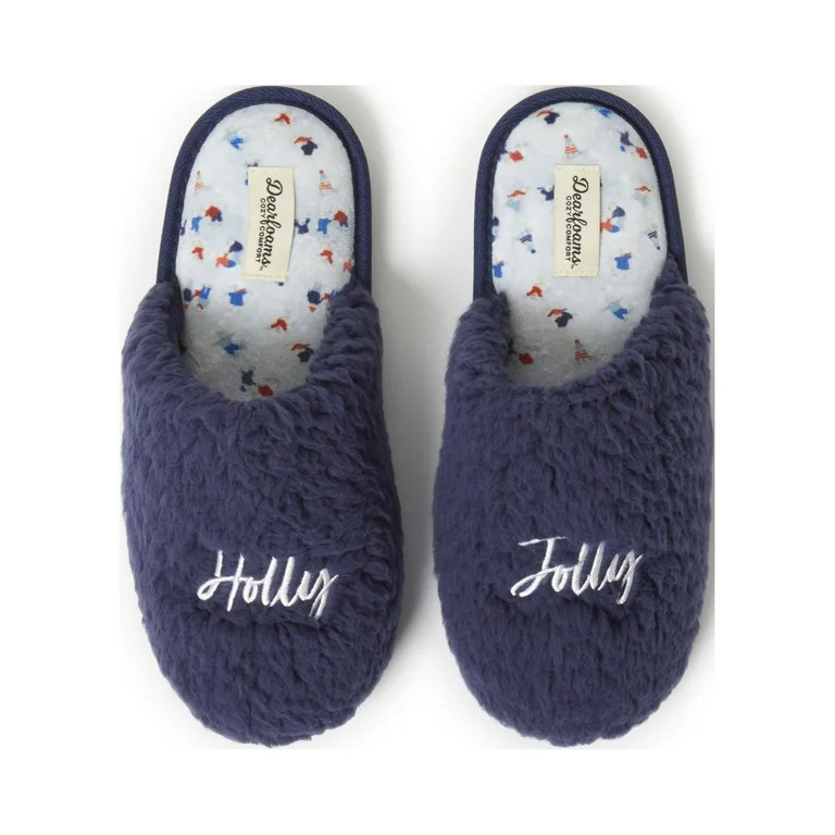 Dearfoams Cozy Comfort Women's Holly Jolly Slippers | Walmart (US)