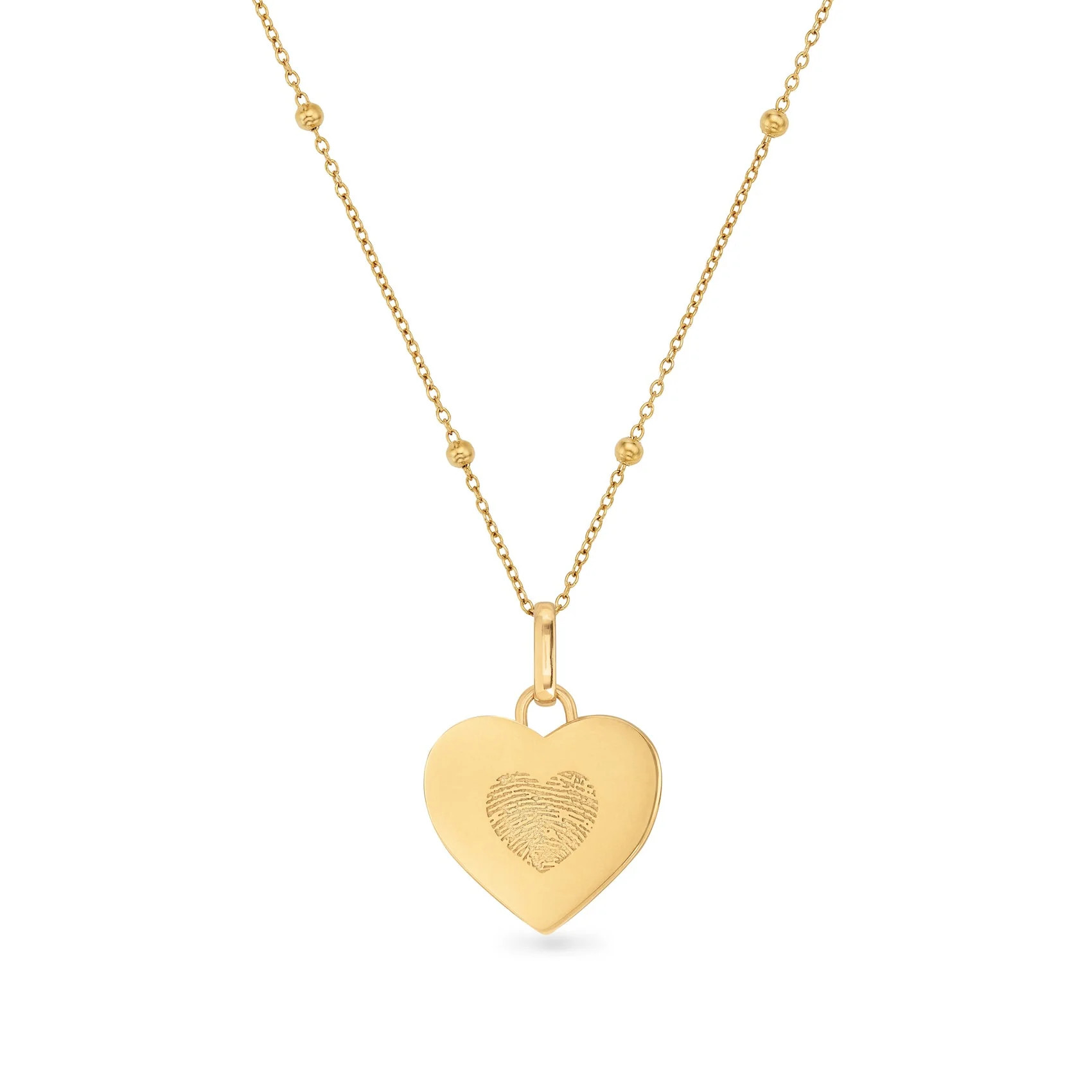 Uniquely Yours Fingerprint Heart Necklace (Gold) | Abbott Lyon