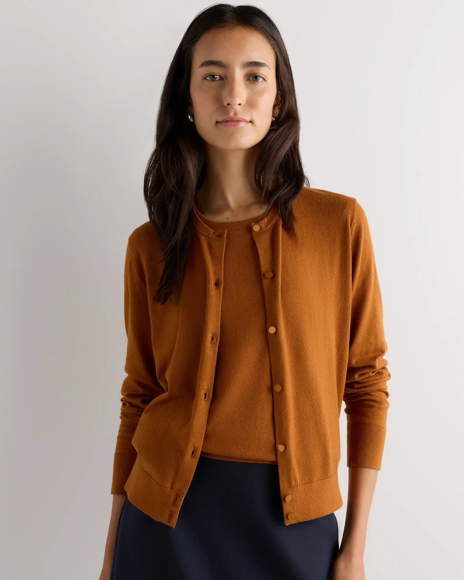 Lightweight Cotton Cashmere Crew Cardigan | Quince