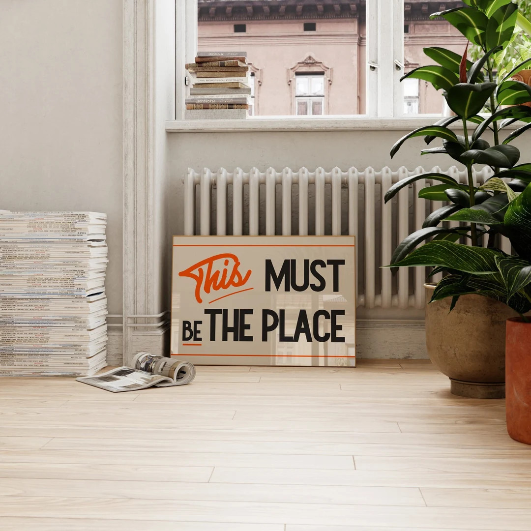 This Must Be the Place Retro Print, Mid Century Landscape Wall Art, Vintage Style Print, Retro Wa... | Etsy (US)