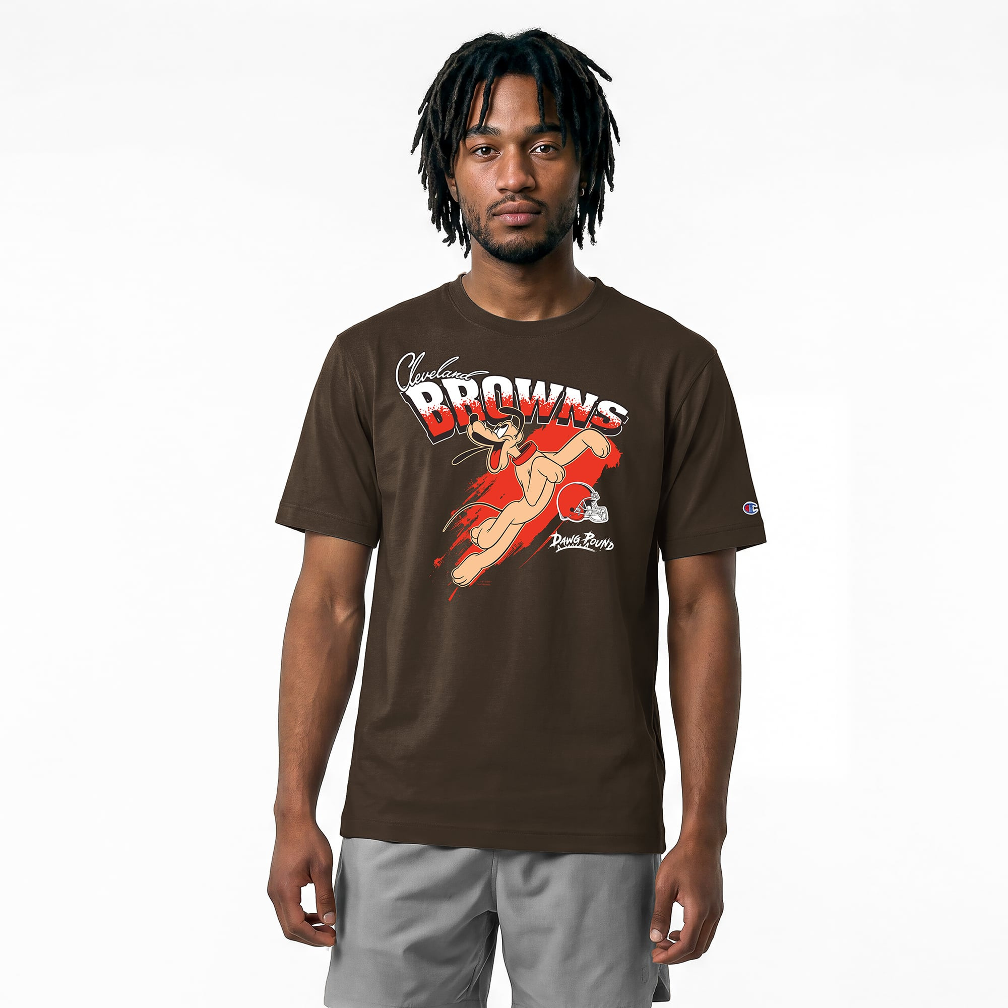 Cleveland Browns Disney x Champion Pluto All-Star T-Shirt - Brown | Fanatics