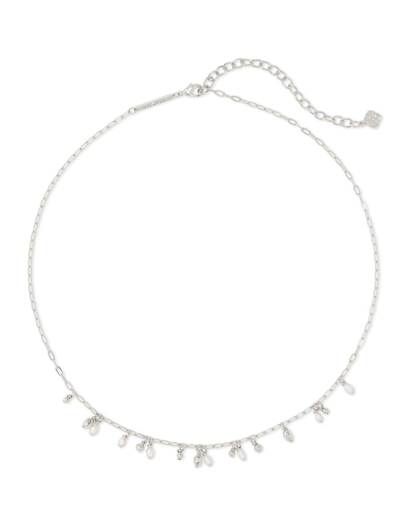 Mollie Silver Choker Necklace in White Pearl | Kendra Scott