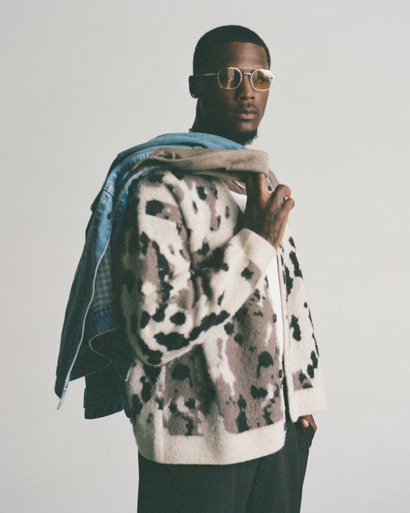 Fuzzy Animal Print Cardigan | Abercrombie & Fitch (US)