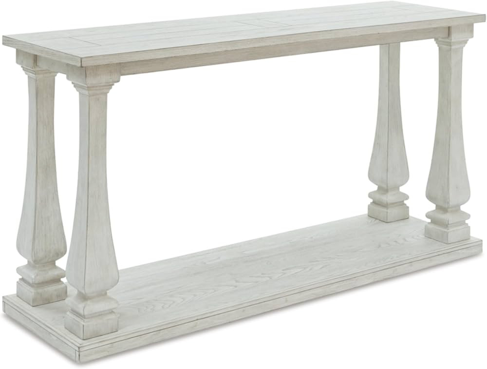 Signature Design by Ashley Arlendyne Classic Sofa Table with Open Lower Shelf, White | Amazon (US)