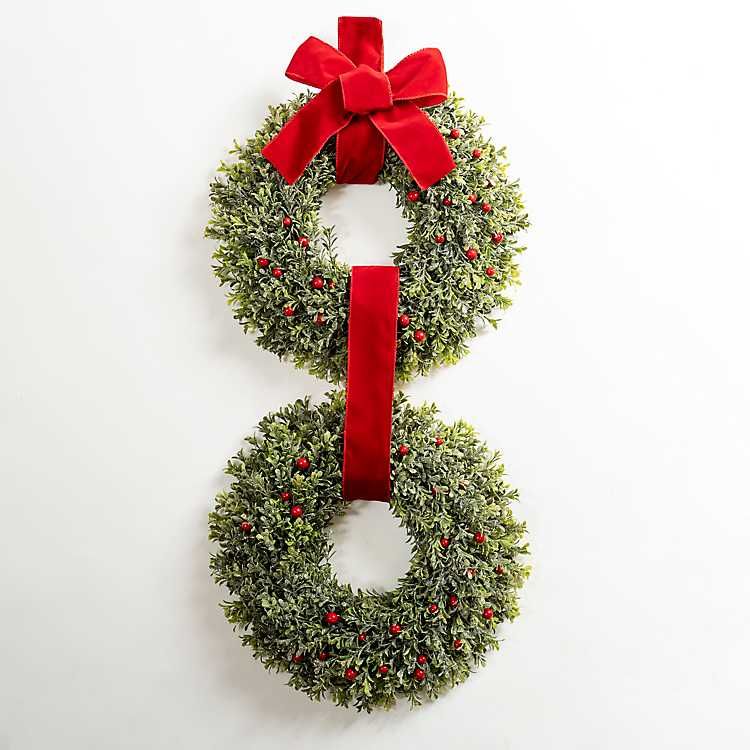 Frosted Berry Boxwood Double Wreath | Kirkland's Home